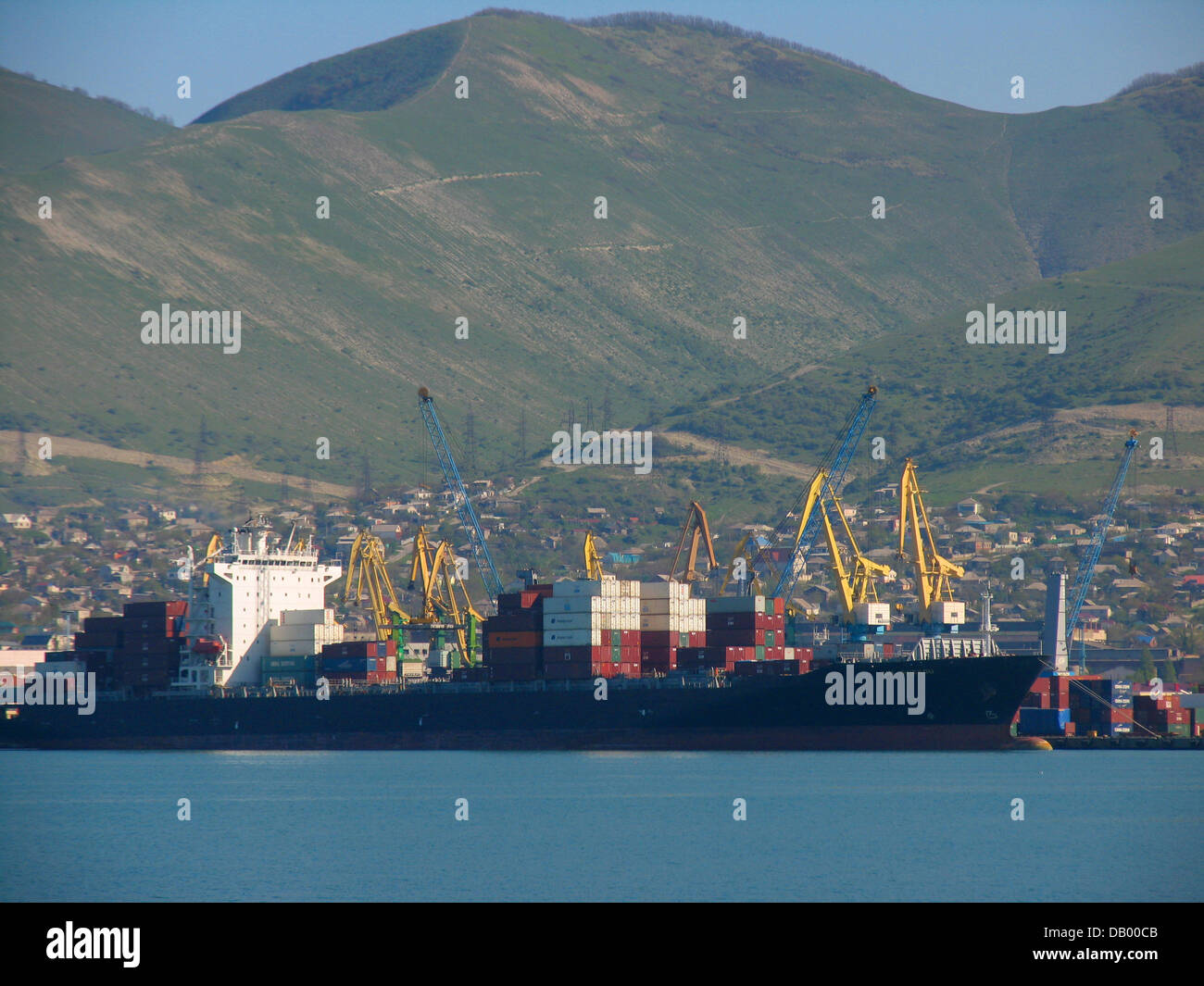 Hafen, Schiffe, Bucht; Noworossijsk, Moll; Stockfoto