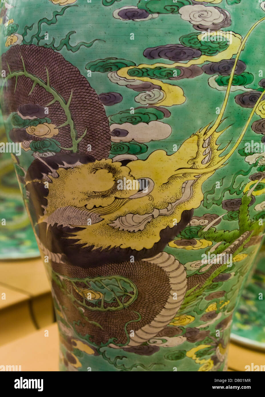 Baluster Vase Nahaufnahme Detail - China, Kangxi Herrschaft, 1662 Stockfoto