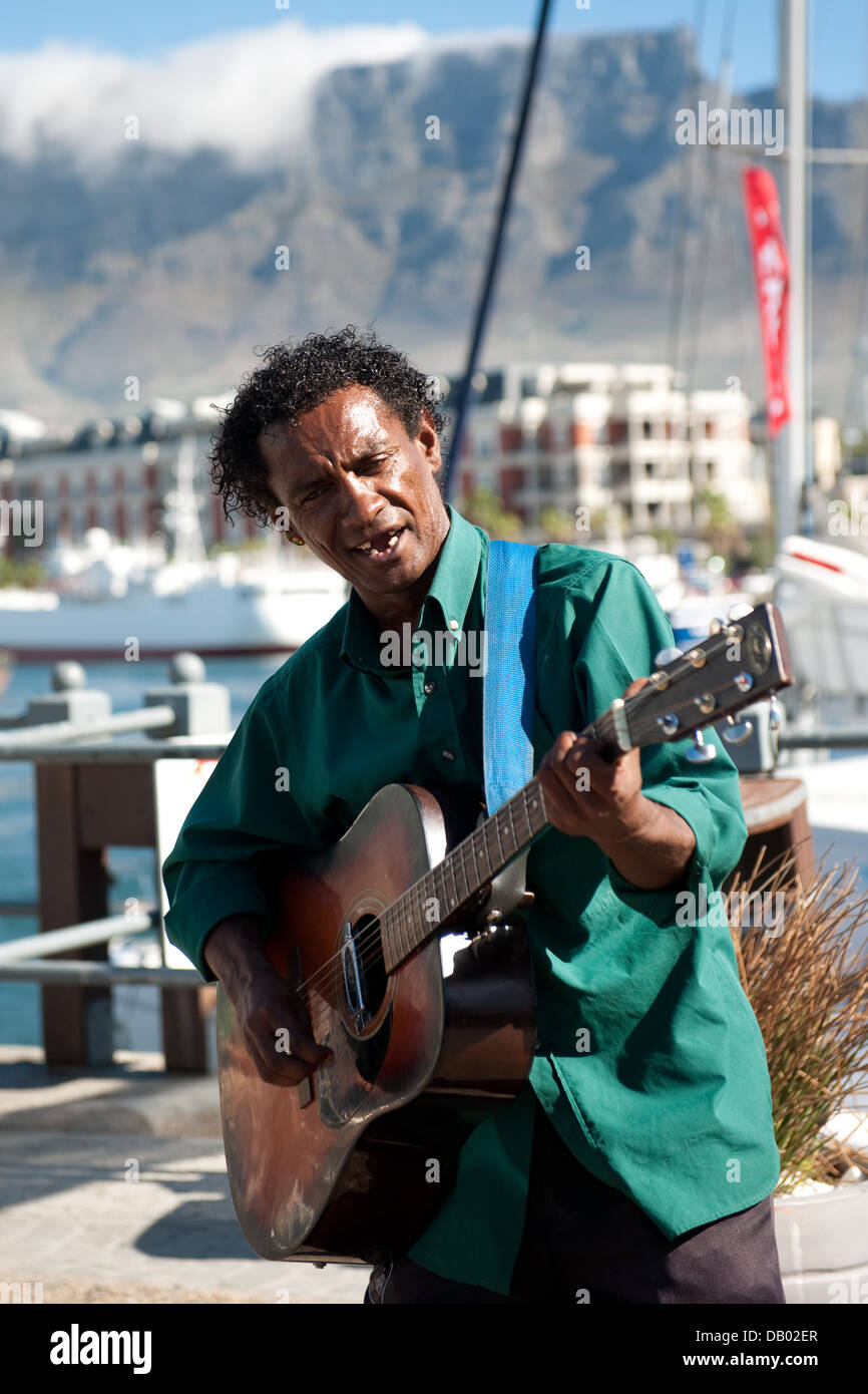 Straßenmusiker, Victoria & Alfred Waterfront, Cape Town, Südafrika Stockfoto