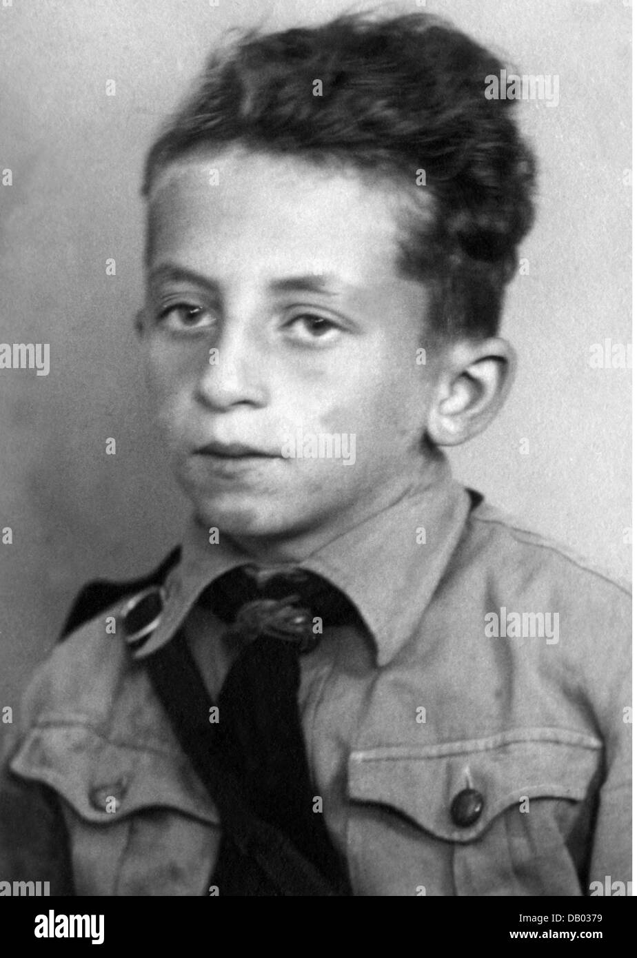 Nationalsozialismus, Organisationen, Hitlerjugend (HJ), Deutsche Jugend (Deutsches Jungvolk, DJ), Junge, Portrait, 1943, Zusatzrechte-Clearences-nicht vorhanden Stockfoto