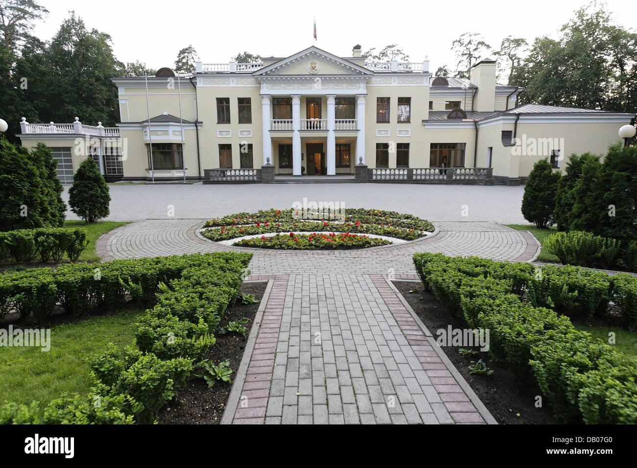 Das Bild zeigt der russische Präsident Putin Staat Villa in Moskau, Russland, 5. Juli 2007. Foto: Peter Kneffel Stockfoto