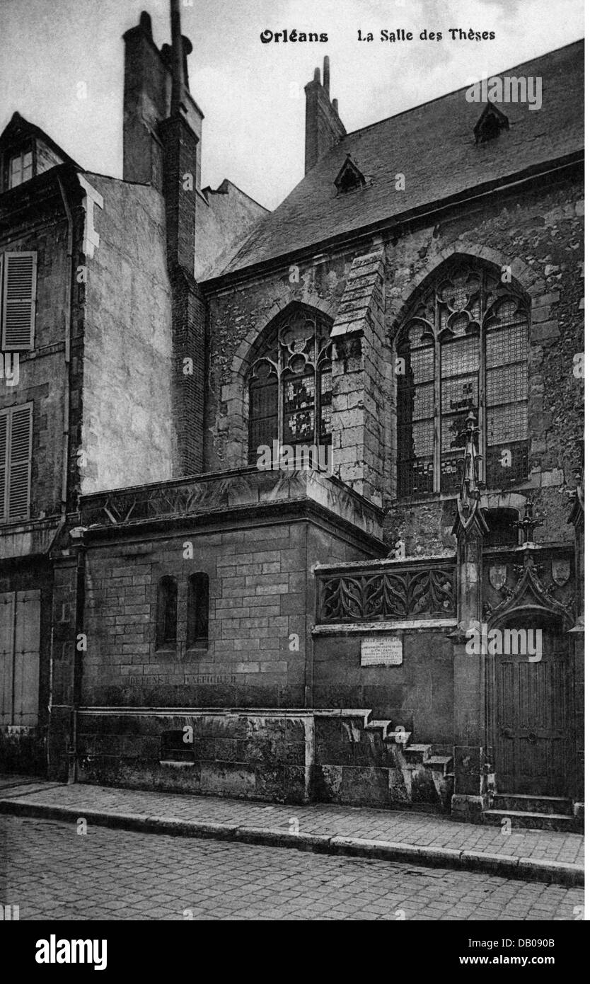Geographie / Reisen, Frankreich, Orleans, Gebäude, Salle des Theses, Bj.: 15. Jahrhundert, Außenansicht, Ansichtskarte, um 1900, Additional-Rights-Clearences-not available Stockfoto
