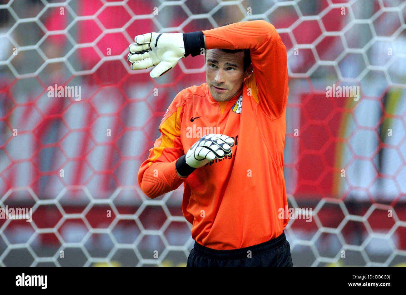 Jena-Torwart Fayd Kasper Jensen im Bild während der Bundesliga 2. Division Spiel 1. FC Köln V FC Carl Zeiss Jena im RheinEnergieStadion Köln, 24. August 2007. Köln startete eine Tour De Force, ein Defizit von 1-3 in ein 4: 3-Sieg von Jena zu verwandeln. Foto: Rolf Vennebernd Stockfoto
