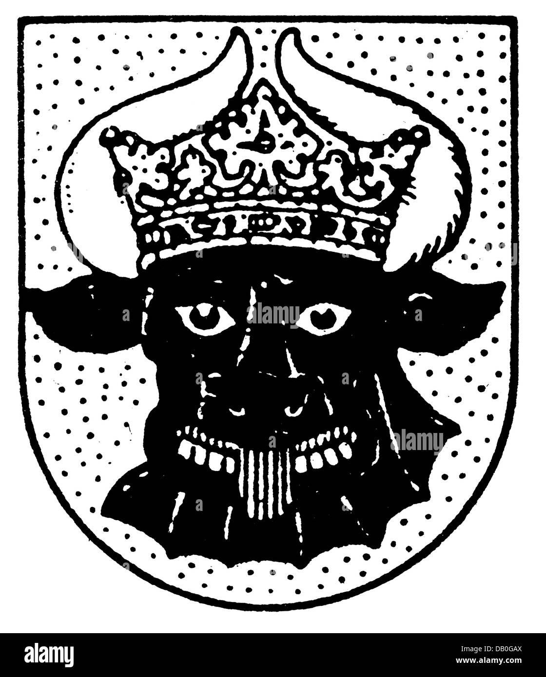 Heraldik, Wappen, Deutschland, Landeswappen des Landes Mecklenburg, Vorschlag des Landtags, 1948, Zusatz-Rechte-Clearenzen-nicht vorhanden Stockfoto