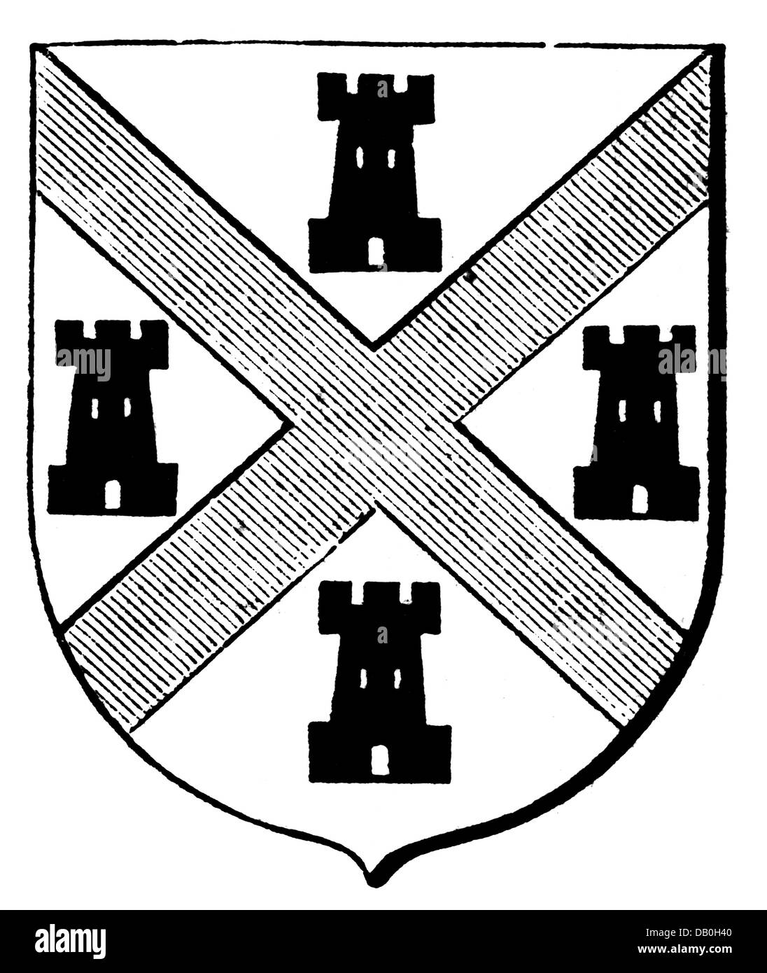 Heraldik, Wappen, Großbritannien, Stadtwappen, Plymouth, Holzstich, 1893, Zusatz-Rechte-Clearences-nicht vorhanden Stockfoto