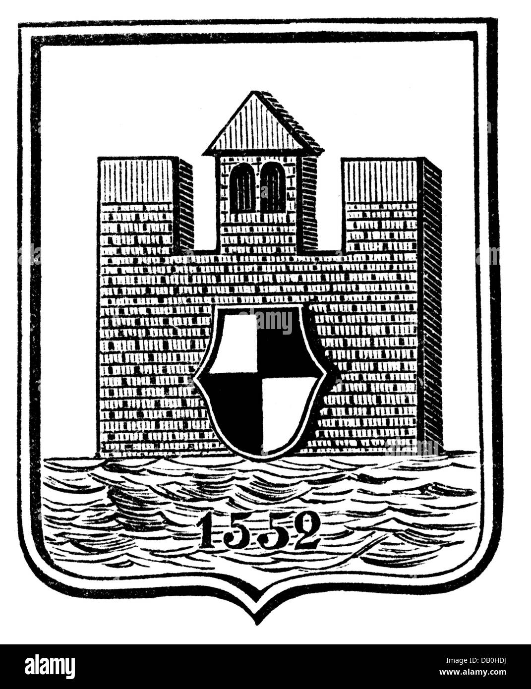 Heraldik, Wappen, Russland, Stadtwappen, Sowezk, Holzstich, 1875, Zusatz-Rechte-Clearences-nicht vorhanden Stockfoto