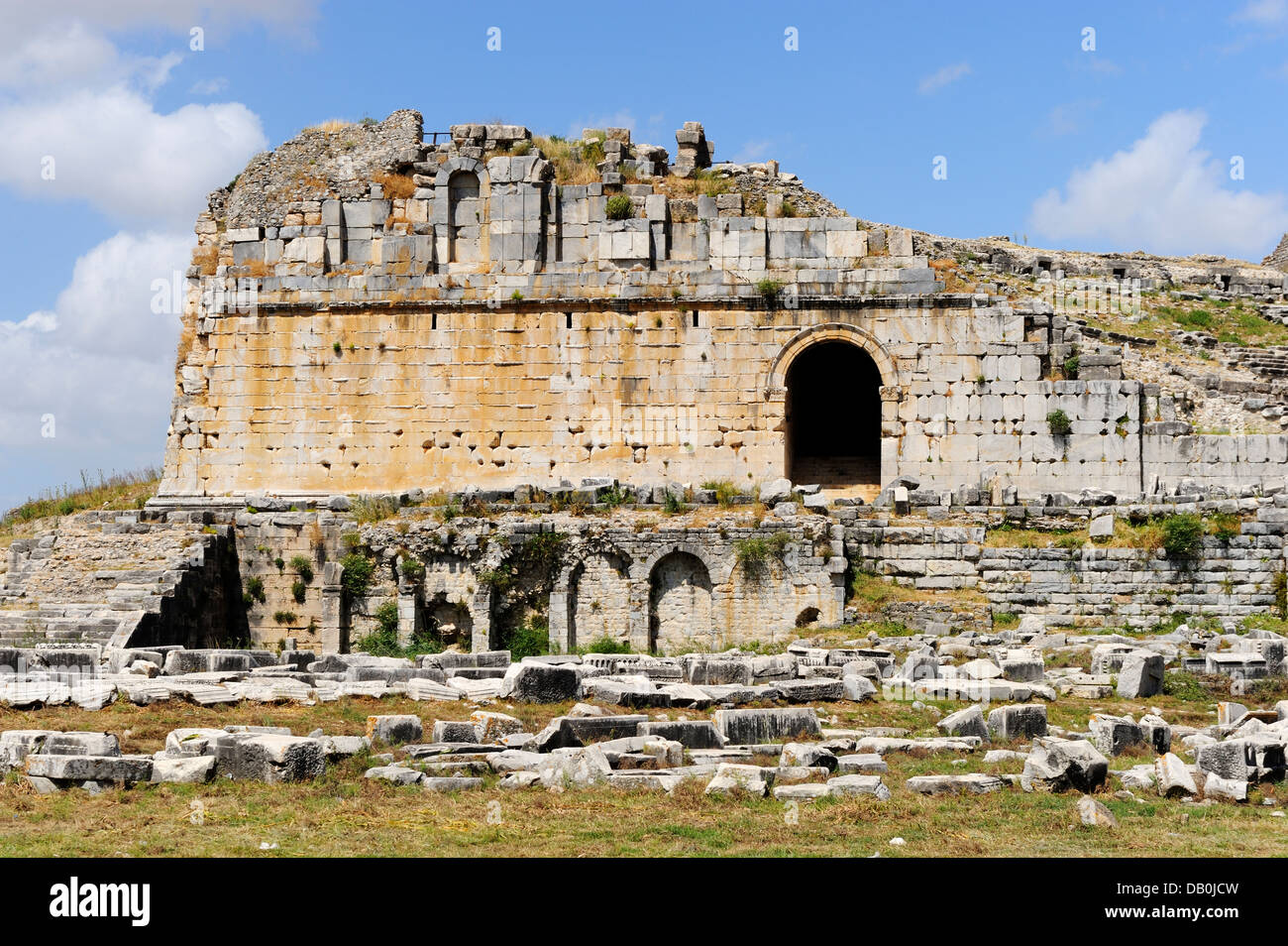 Ruinen des römischen Theaters in Milet, Ägäis, Türkei Stockfoto