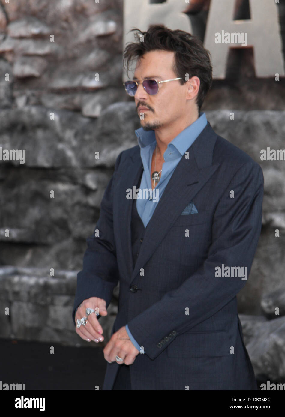 London, UK, 21. Juli 2013. Johnny Depp besucht die Premiere von "The Lone Ranger" Odeon Leicester Square © WFPA/Alamy Live Ne Stockfoto