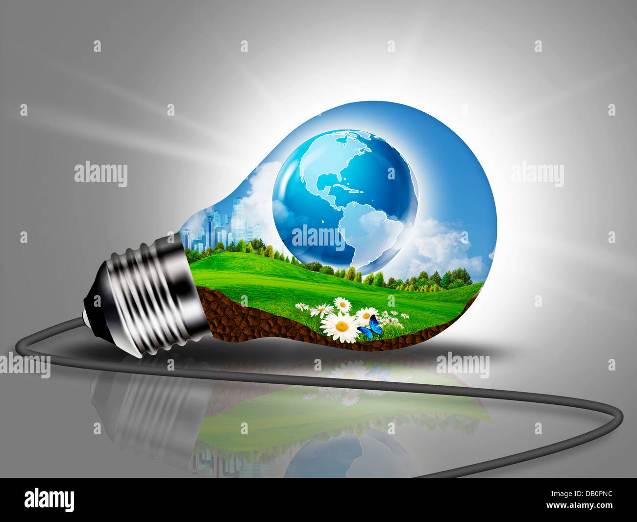 Nachhaltige Entwicklung und Öko-Energie-Konzept Stockfoto