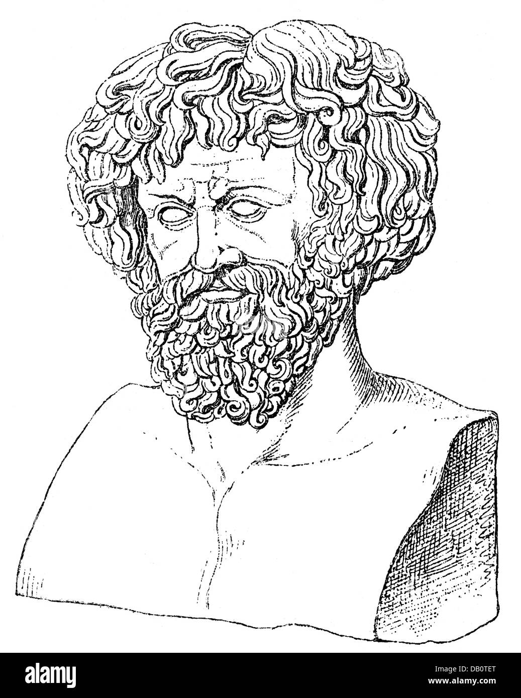 Hannibal, 247 - 183 v. Chr., karthagischer General, Porträt, nach Erzbüste aus Herculaneum, Holzgravur, 19. Jahrhundert, Stockfoto