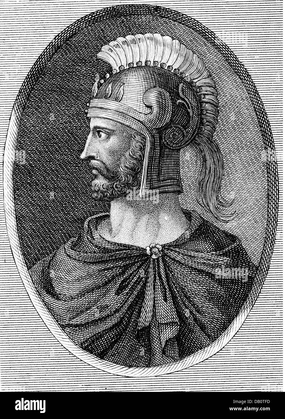 Hannibal, 247 - 183 v. Chr., karthagischer General, Porträt, Holzgravur, 19. Jahrhundert, Stockfoto