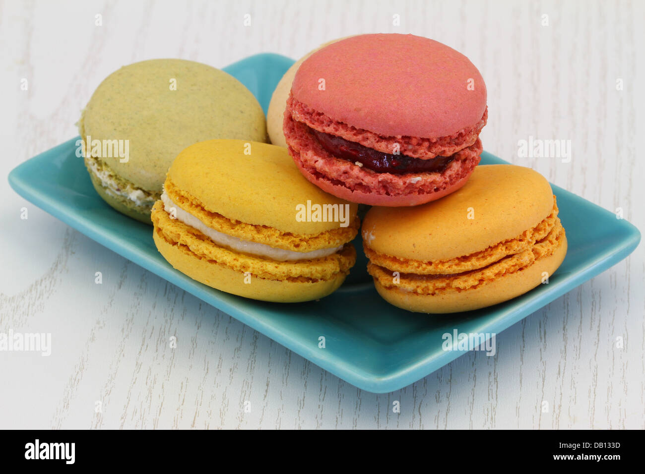 Bunte Makronen, Nahaufnahme Stockfoto