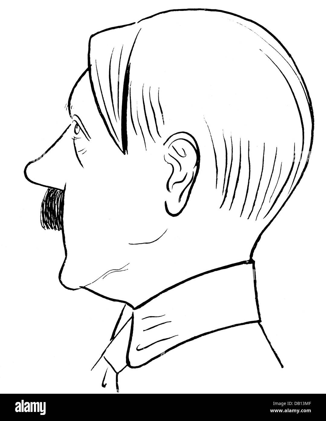 Hitler, Adolf, 20.4.1889 - 30. 4.1945, deutscher Politiker (NSDAP), Karikatur, Zeichnung von Leoprini, Januar 1933, Stockfoto
