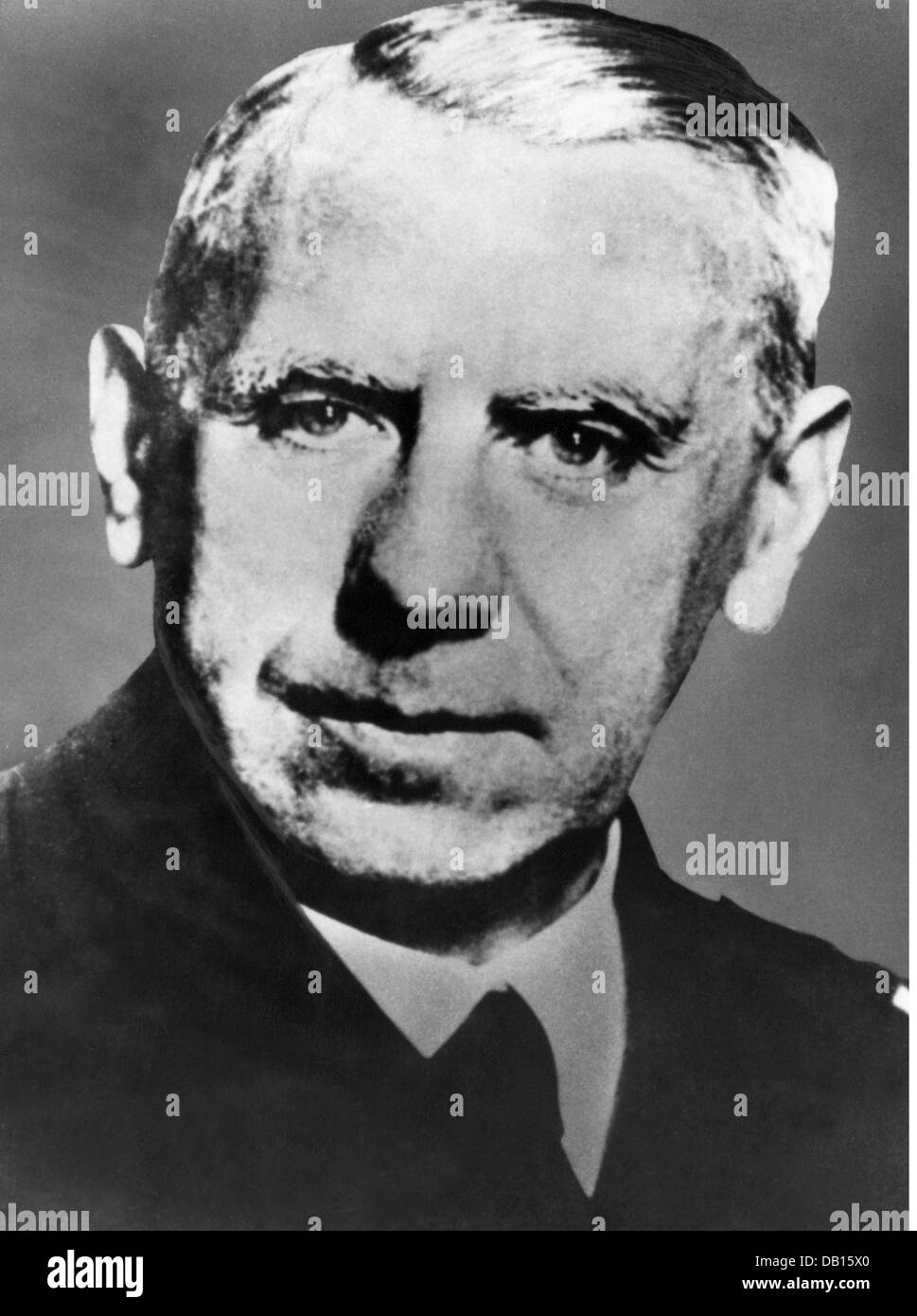 Canaris, Wilhelm, 1.1.188-9.4.1945, deutscher Admiral, Chef des Geheimdienstes (Amt Abwehr) der deutschen Wehrmacht 1935-1944, Porträt, 1940, Stockfoto