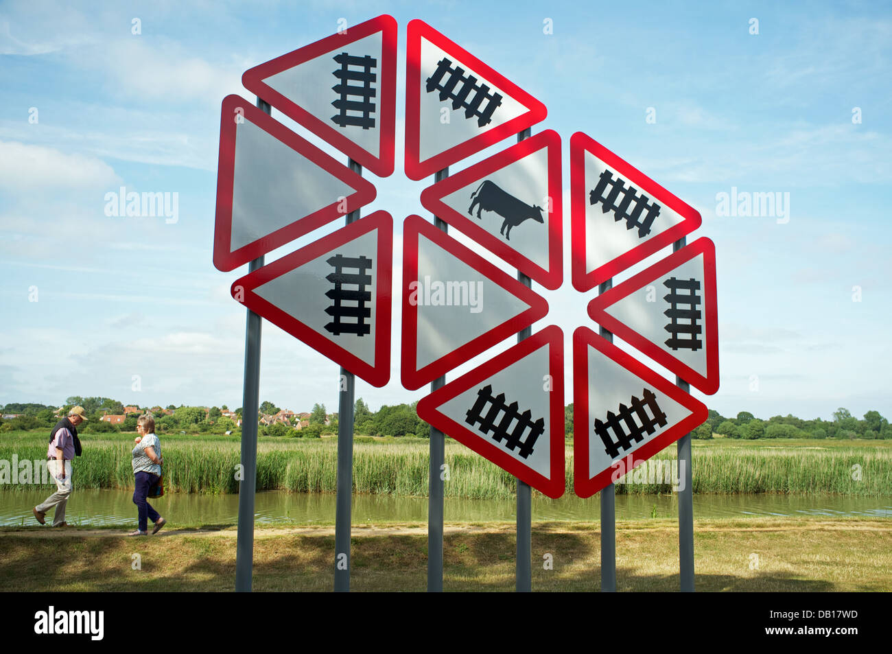 Verkehrszeichen als Kunst Stockfoto