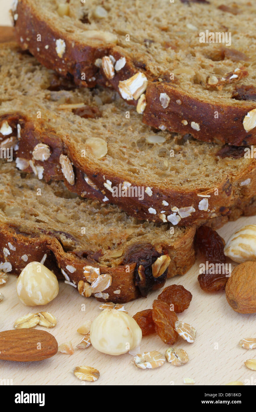 Müsli-Brot, Nahaufnahme Stockfoto