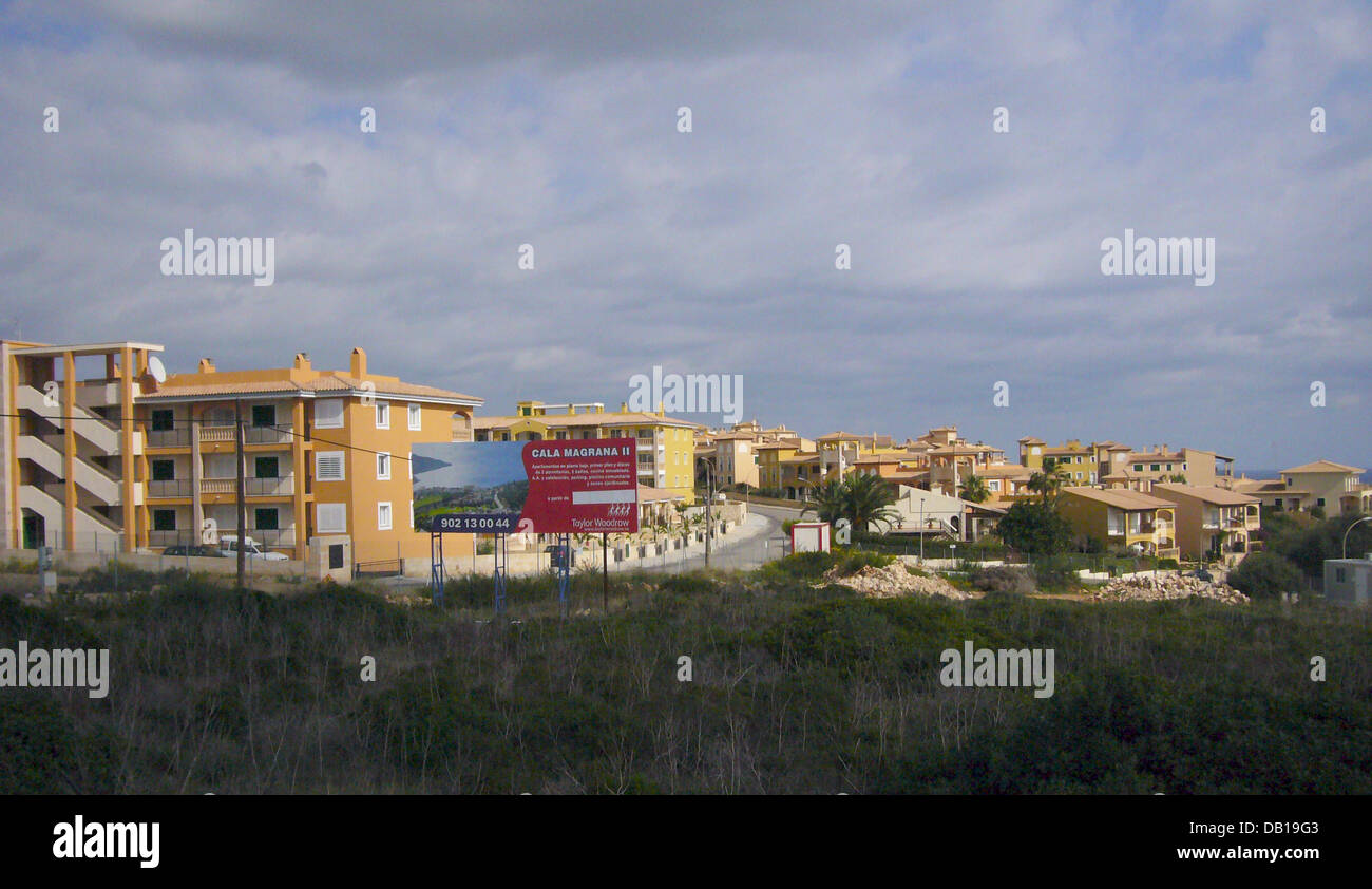 Blick auf ein neues Wohngebiet für Touristen in die mallorquinische Stadt Magrana, Spanien, 20. Oktober 2007. Foto: Matthias Schrader Stockfoto