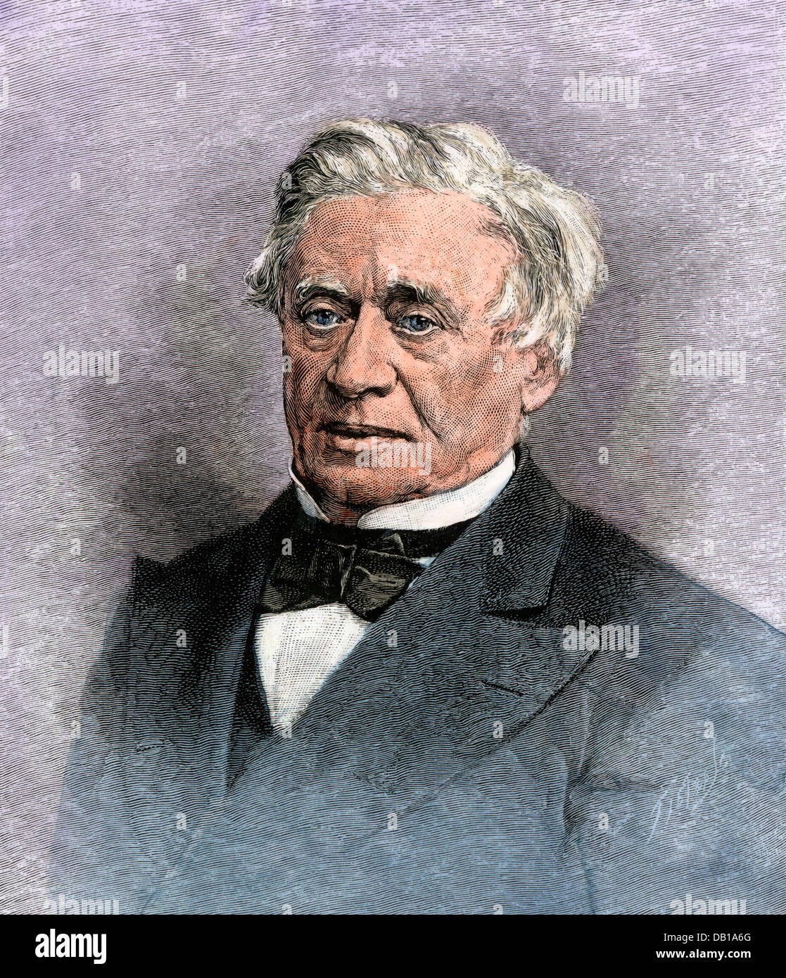 Professor Joseph Henry, Erster Sekretär der Smithsonian Institution. Hand - farbige Holzschnitt Stockfoto