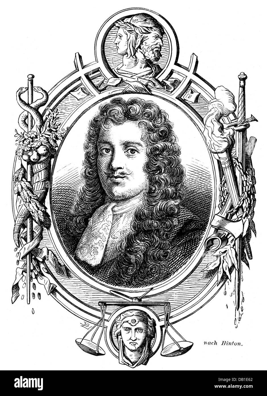 Savile, George, 1st Marquess of Halifax, 11.11.1633 - 5.4.1695, englischer Politiker und Autor/Schriftsteller, Porträt, Holzgravur, 19. Jahrhundert, Stockfoto