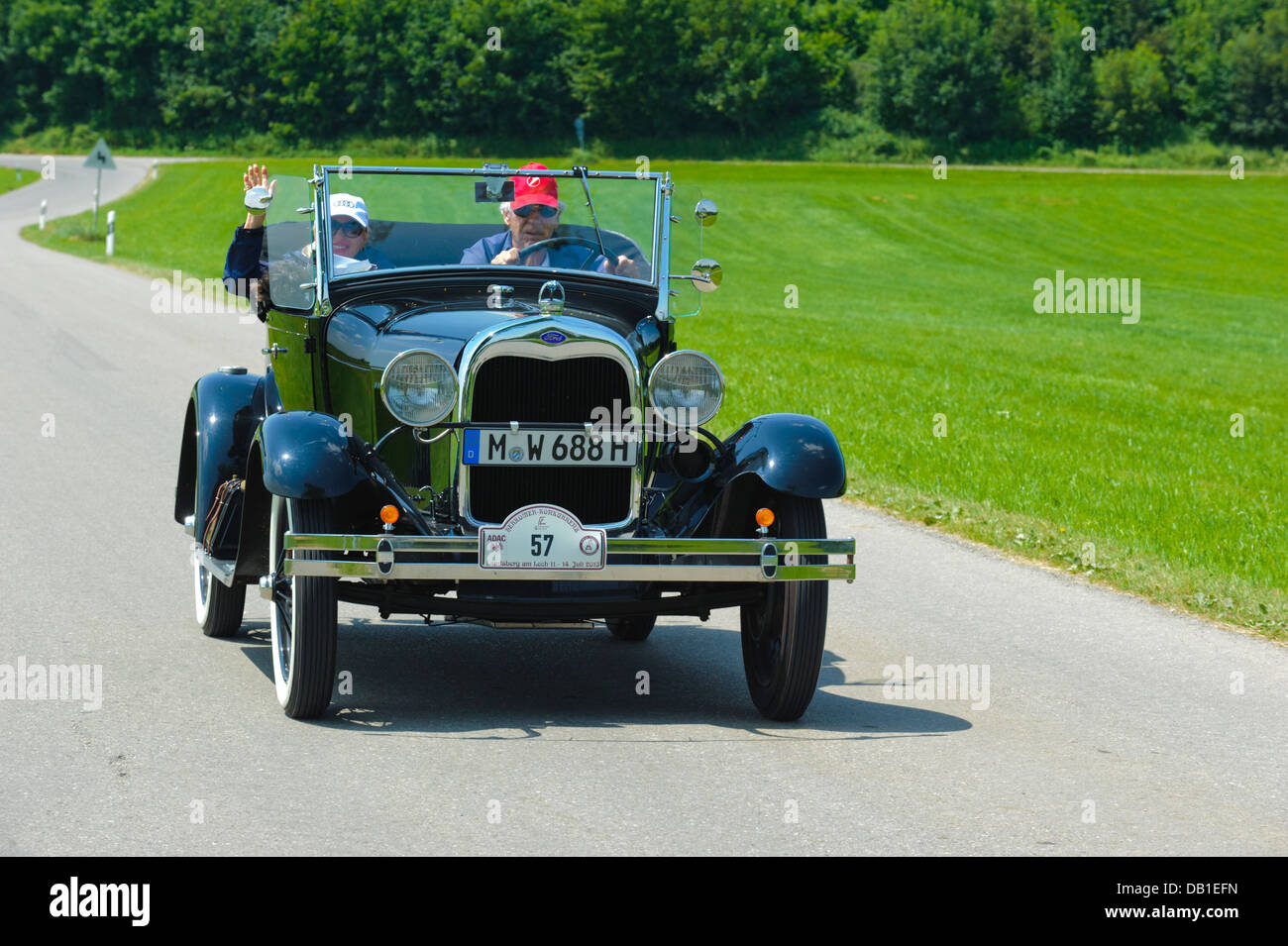 Ford A Cabriolet, gebaut im Jahr 1928, Foto, aufgenommen am 12. Juli 2013 in Landsberg, Deutschland Stockfoto