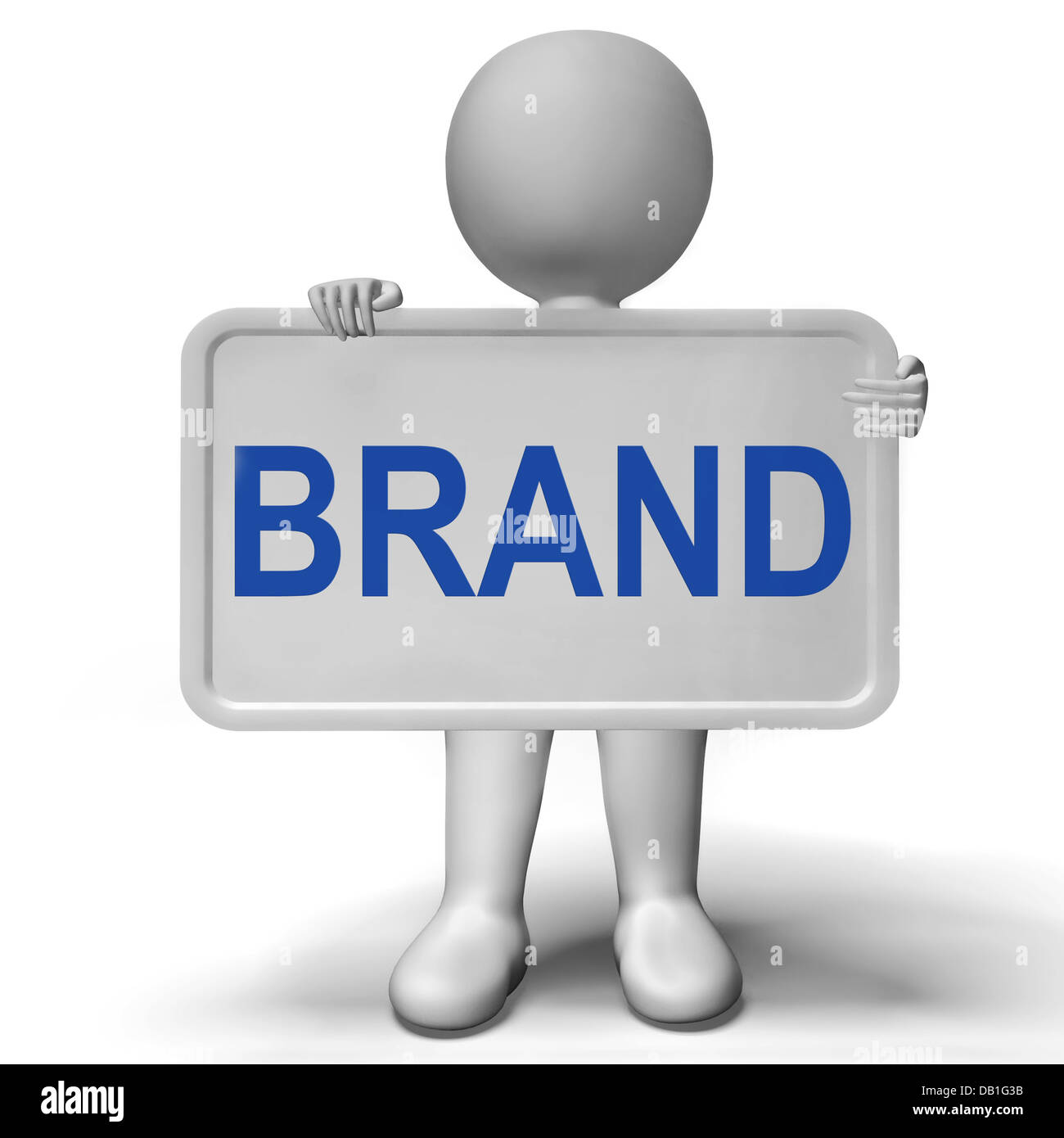 Marke-Schild mit Branding und Unternehmensidentität Stockfoto