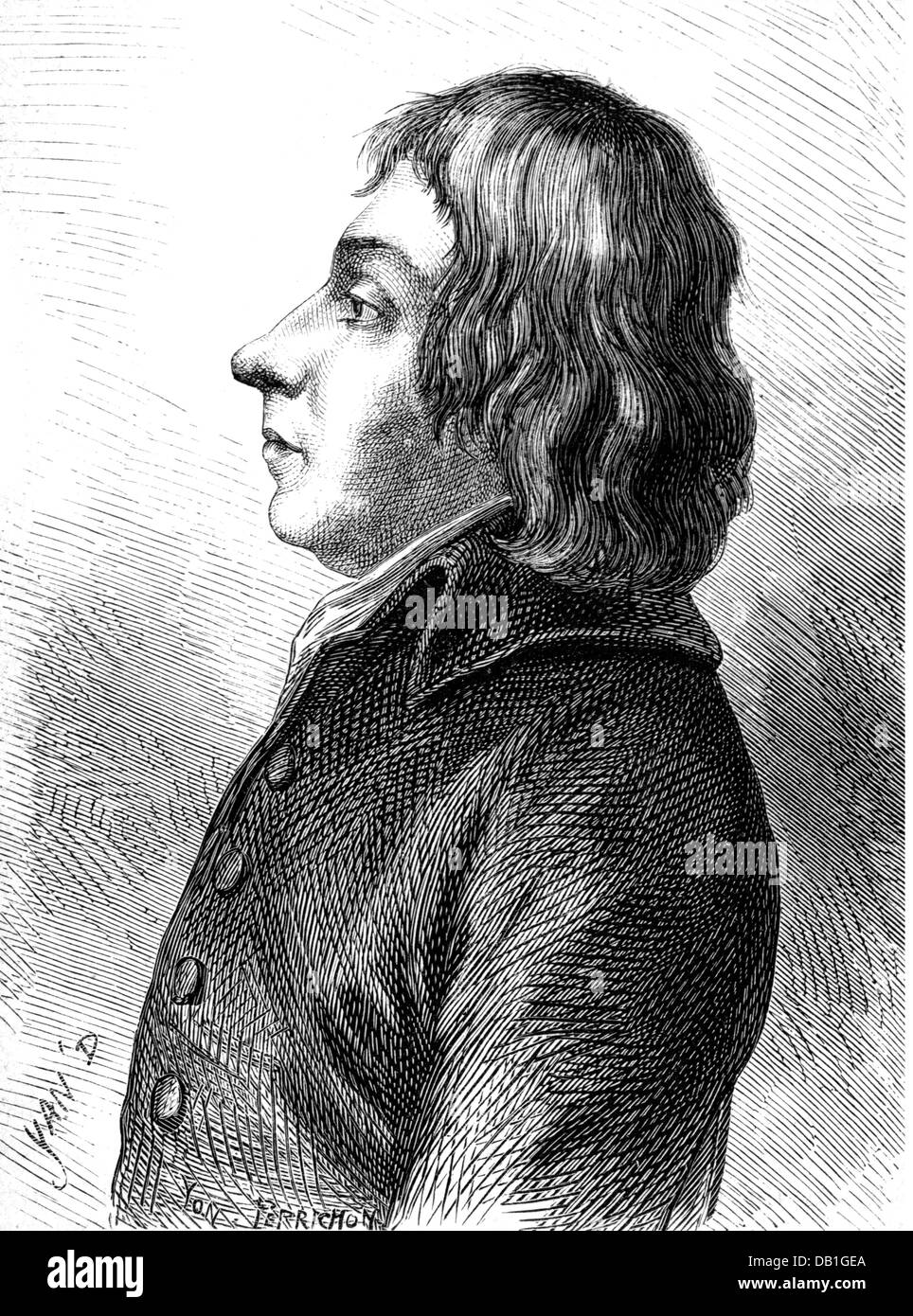 Bonnier d'Alco, Antoine, 29.9.1750 - 28.4.1799, französischer Politiker und Diplomat, Porträt, ca. um das Jahr 95, Holzgravur, 19. Jahrhundert, Stockfoto