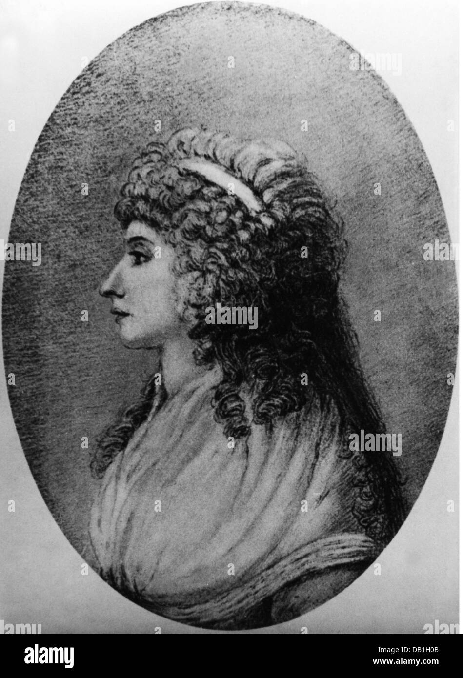 Stein, Charlotte von, 25.12.1742 - 6.1.1827, deutsche Dame-in-Waiting, Porträt, Zeichnung von Dora Stock, 1796, Stockfoto
