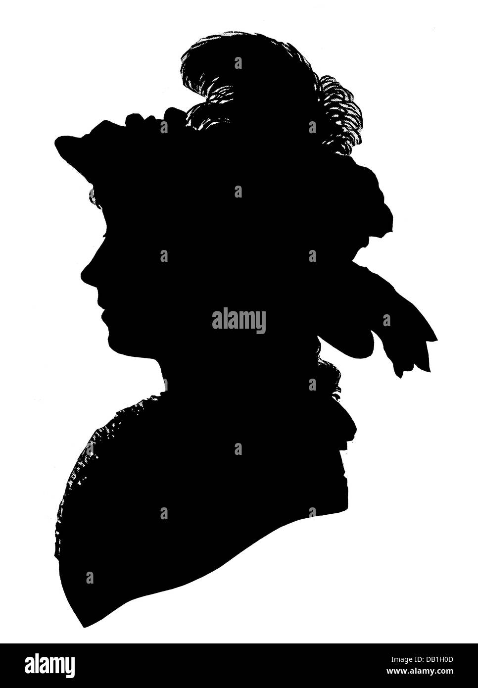 Stein, Charlotte von, 25.12.1742 - 6.1.187, deutsche Dame-in-Waiting, Porträt, Silhouette, Ende 18. Jahrhundert, Stockfoto