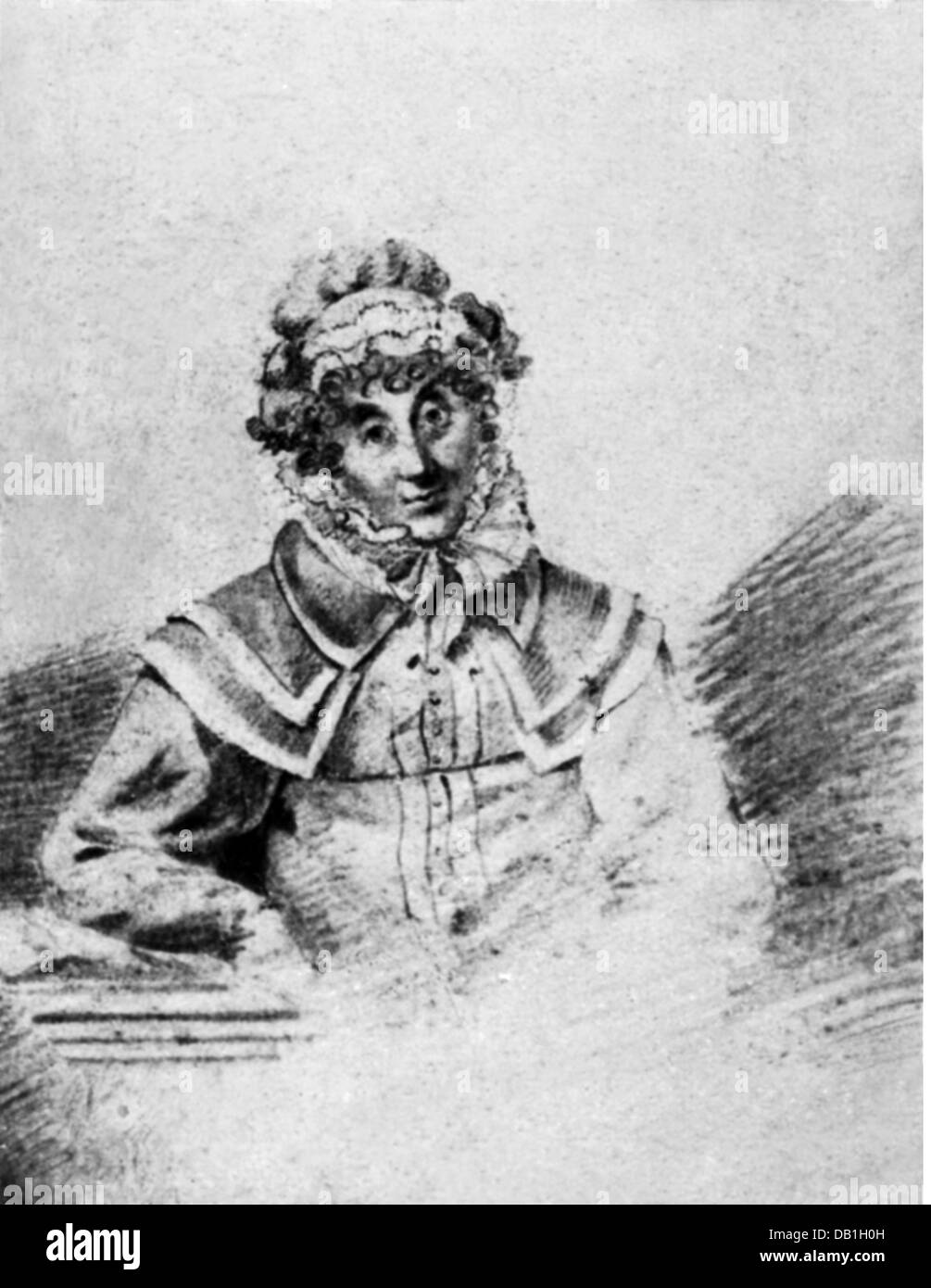 Stein, Charlotte von, 25.12.1742 - 6.1.187, deutsche Dame-in-Waiting, halbe Länge, Zeichnung, ca. Stockfoto