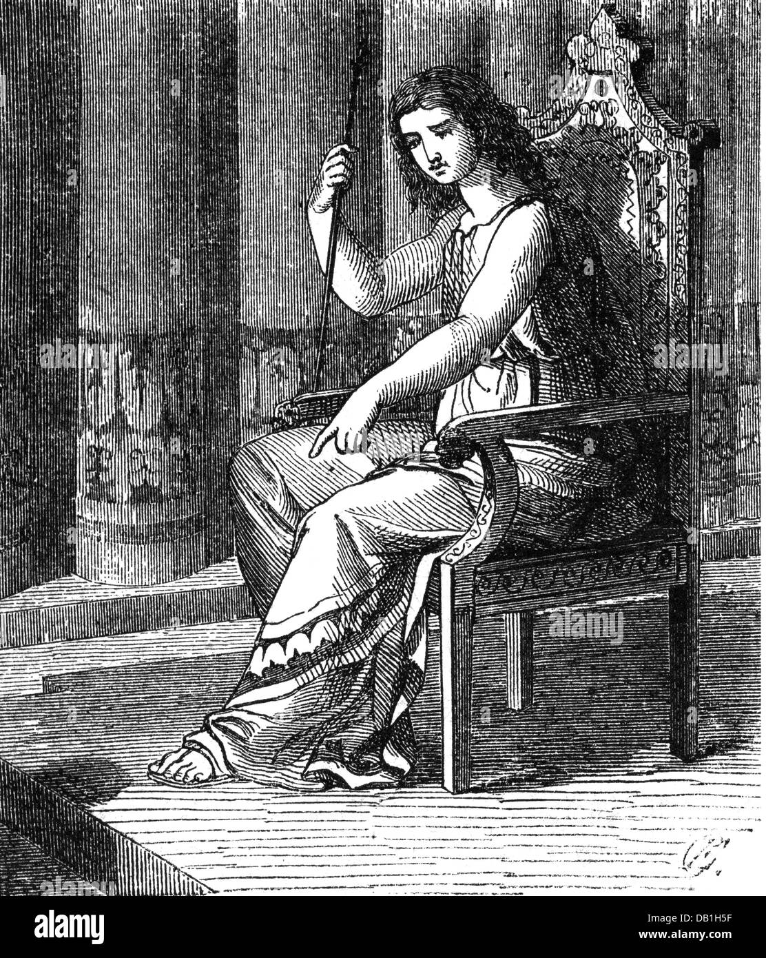Balder, normer Gott, volle Länge, Holzgravur, 19. Jahrhundert, Stockfoto