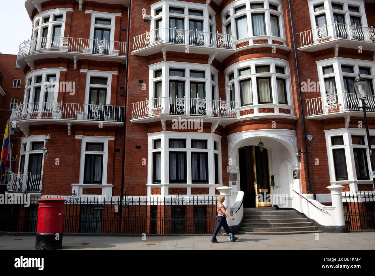 Ecuador Botschaft, Knightsbridge, London, wo Julian Assange politisches Asyl behauptet Stockfoto