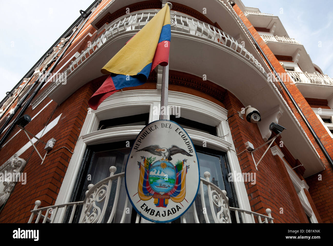 Ecuador Botschaft, Knightsbridge, London, wo Julian Assange politisches Asyl behauptet Stockfoto