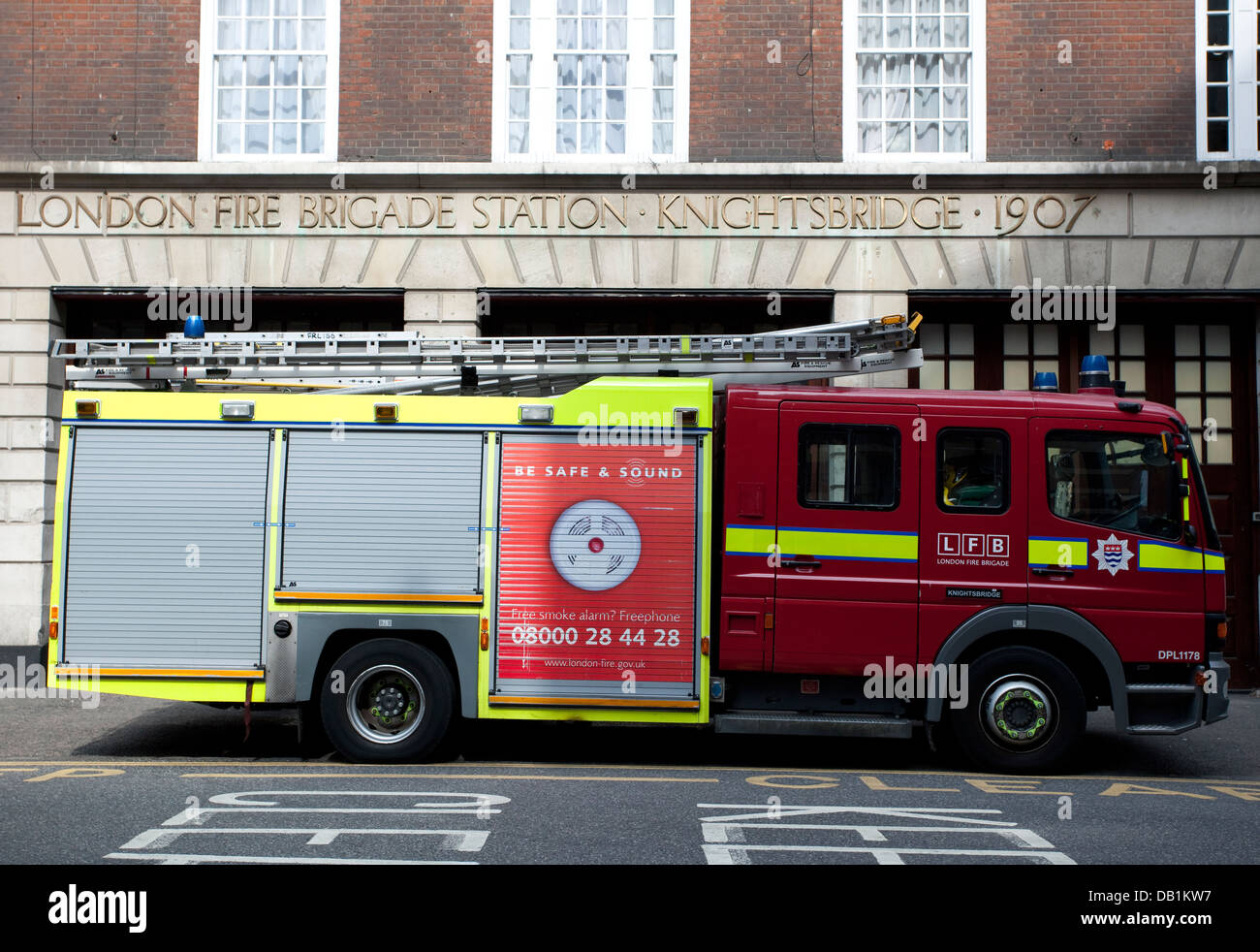 Feuerwache Knightsbridge, London Stockfoto