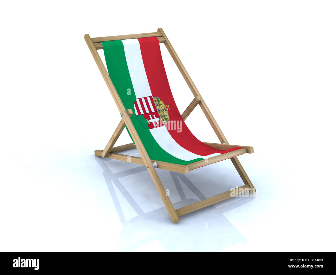 Holz Strandkorb mit ungarische Flagge 3d illustration Stockfoto