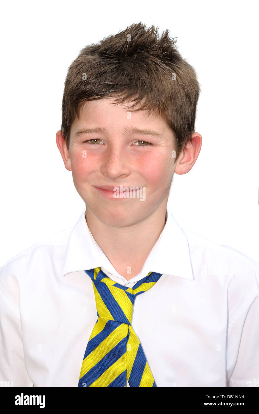 Young School Boy Lächeln auf den Lippen. Stockfoto
