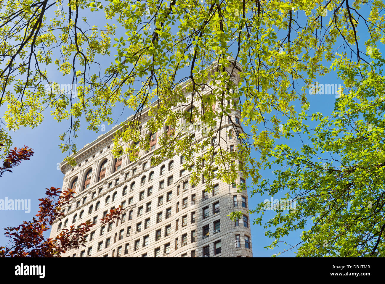 Das Flatiron Building im Frühjahr, Manhattan, New York City. Stockfoto