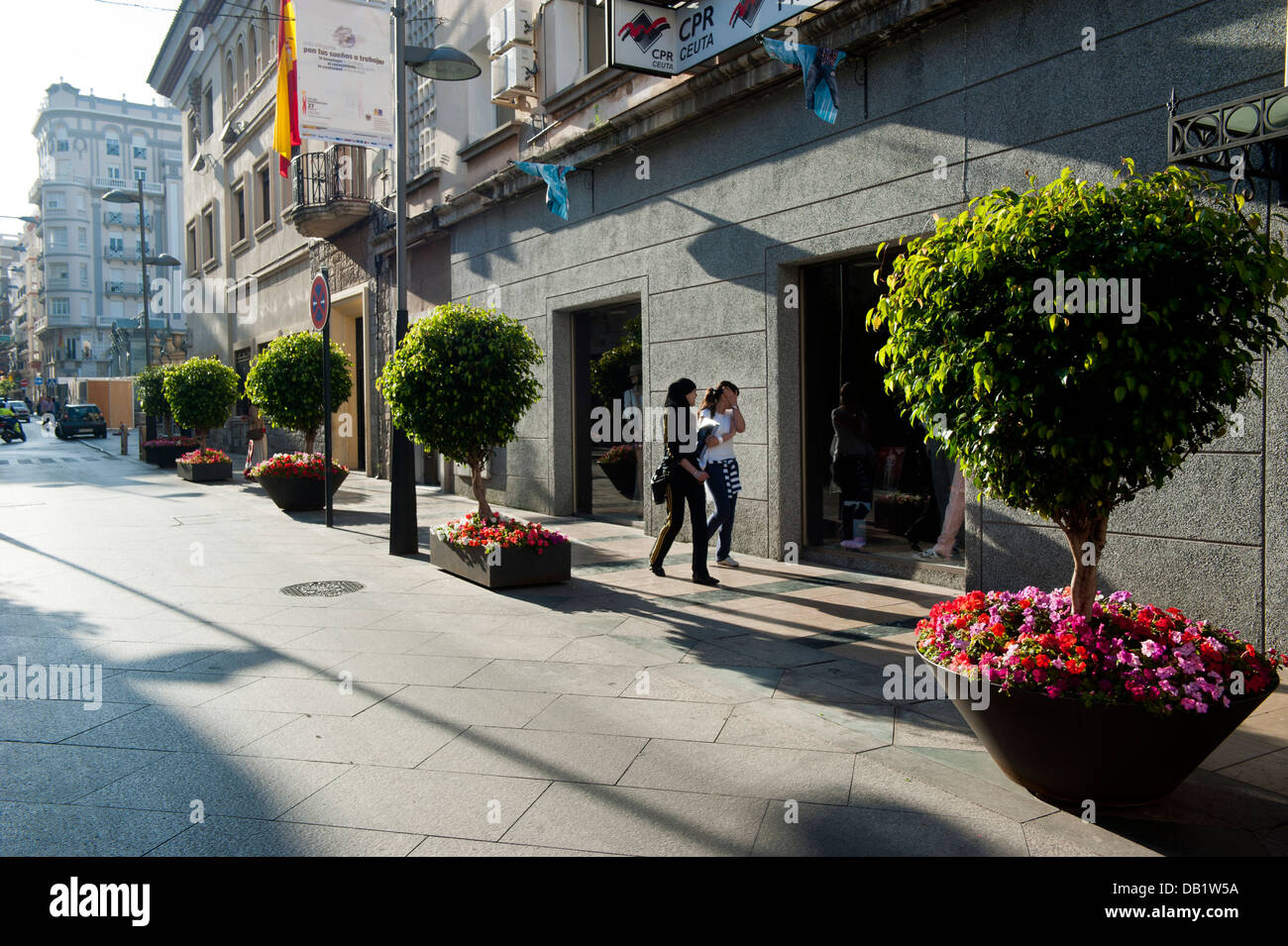 Camoens Straße. Ceuta Spanisch autonome Stadt. Nordafrika. Stockfoto