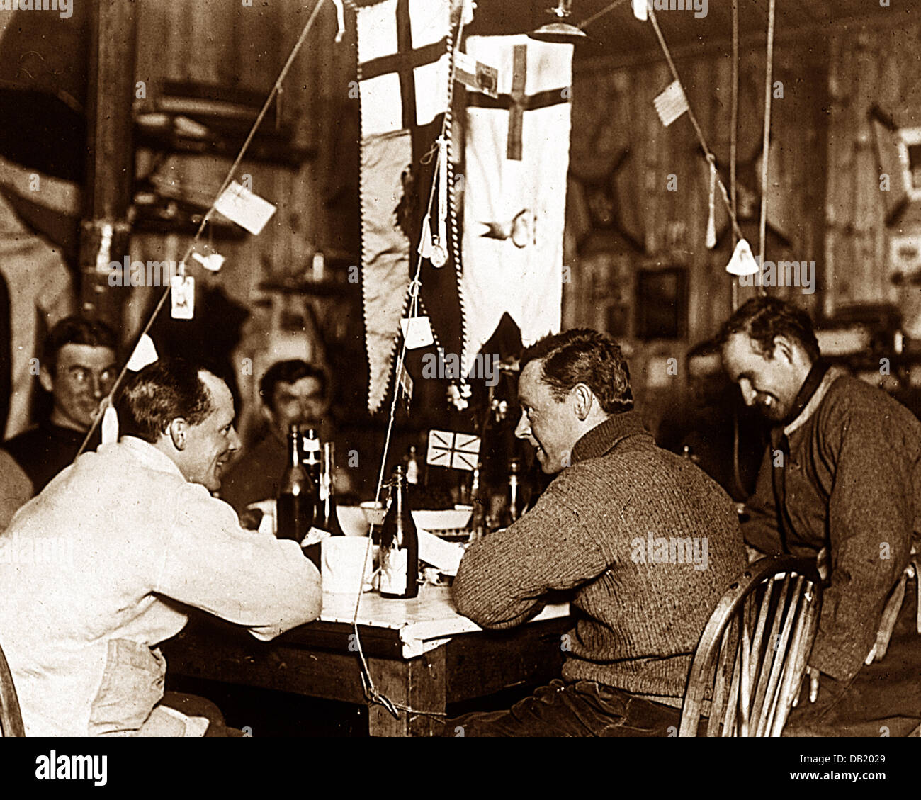 Scotts Antarktis-Expedition in der Kap Adare Hütte Stockfoto
