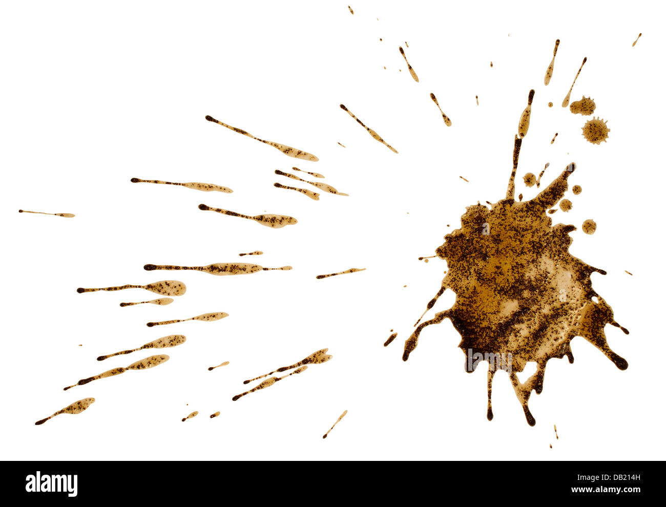 Kaffee oder Schlamm splash isoliert auf weißem Hintergrund. Clipping-Pfad Stockfoto