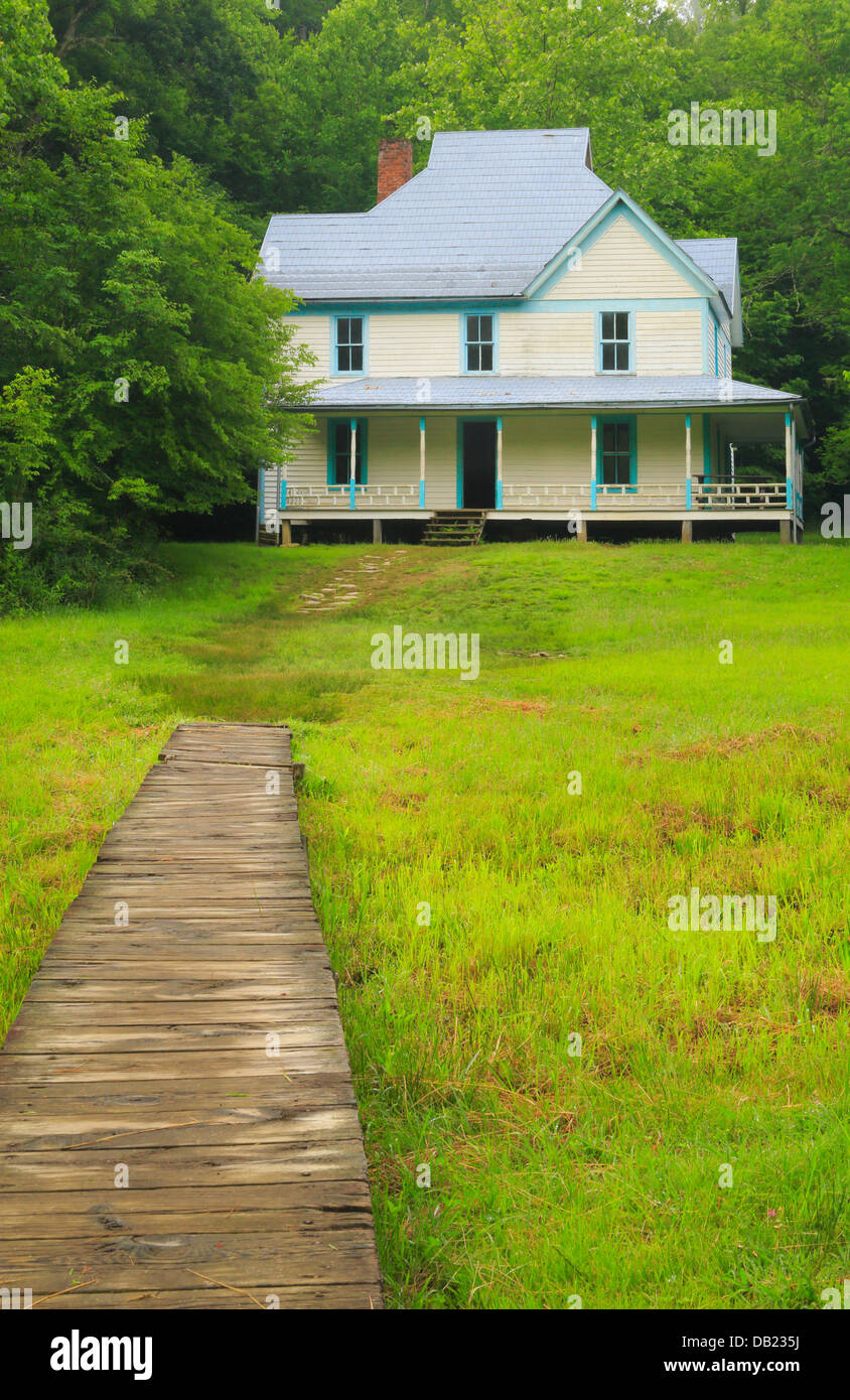 Caldwell-Haus im Cataloochee Tal, Great Smoky Mountains National Park, North Carolina, USA Stockfoto