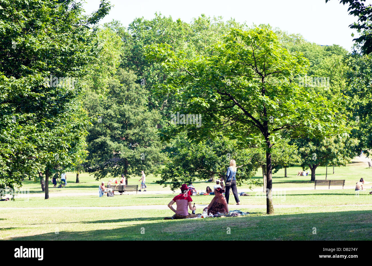 Primrose Hill In der Sommer-London UK Stockfoto