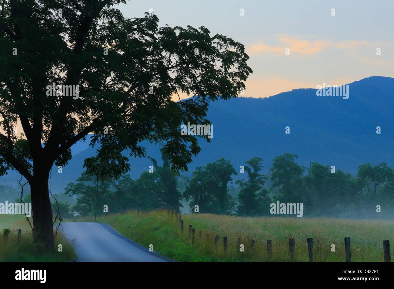 Rundweg, Cades Cove, tolle Smoky Mountains National Park, Tennessee, USA Stockfoto