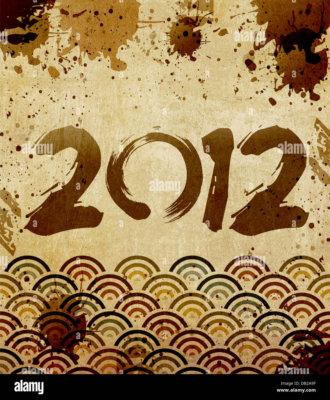 Neujahr-Vintage-Hintergrund Stockfoto