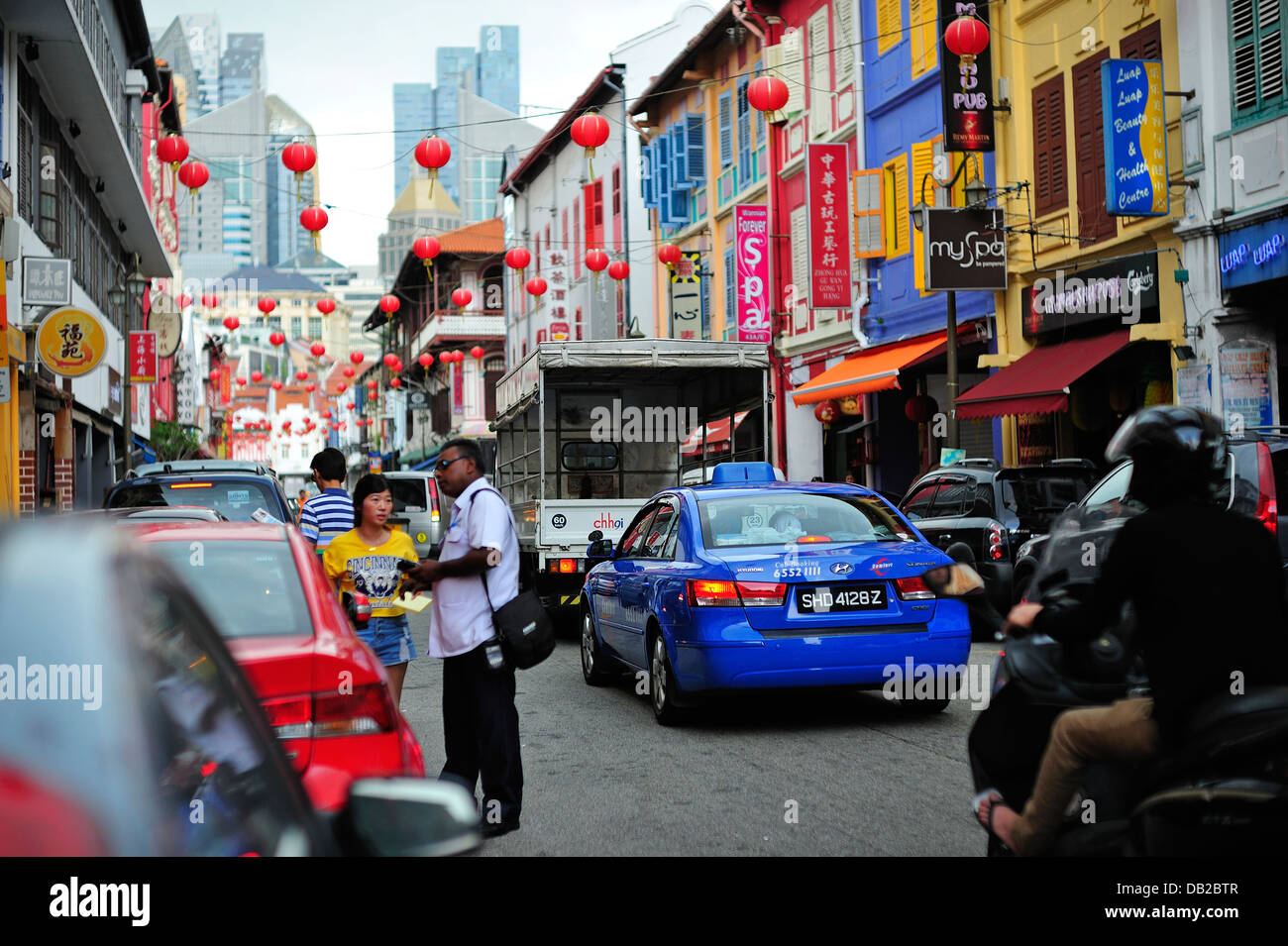 Temple Street Chinatown Singapur Stockfoto