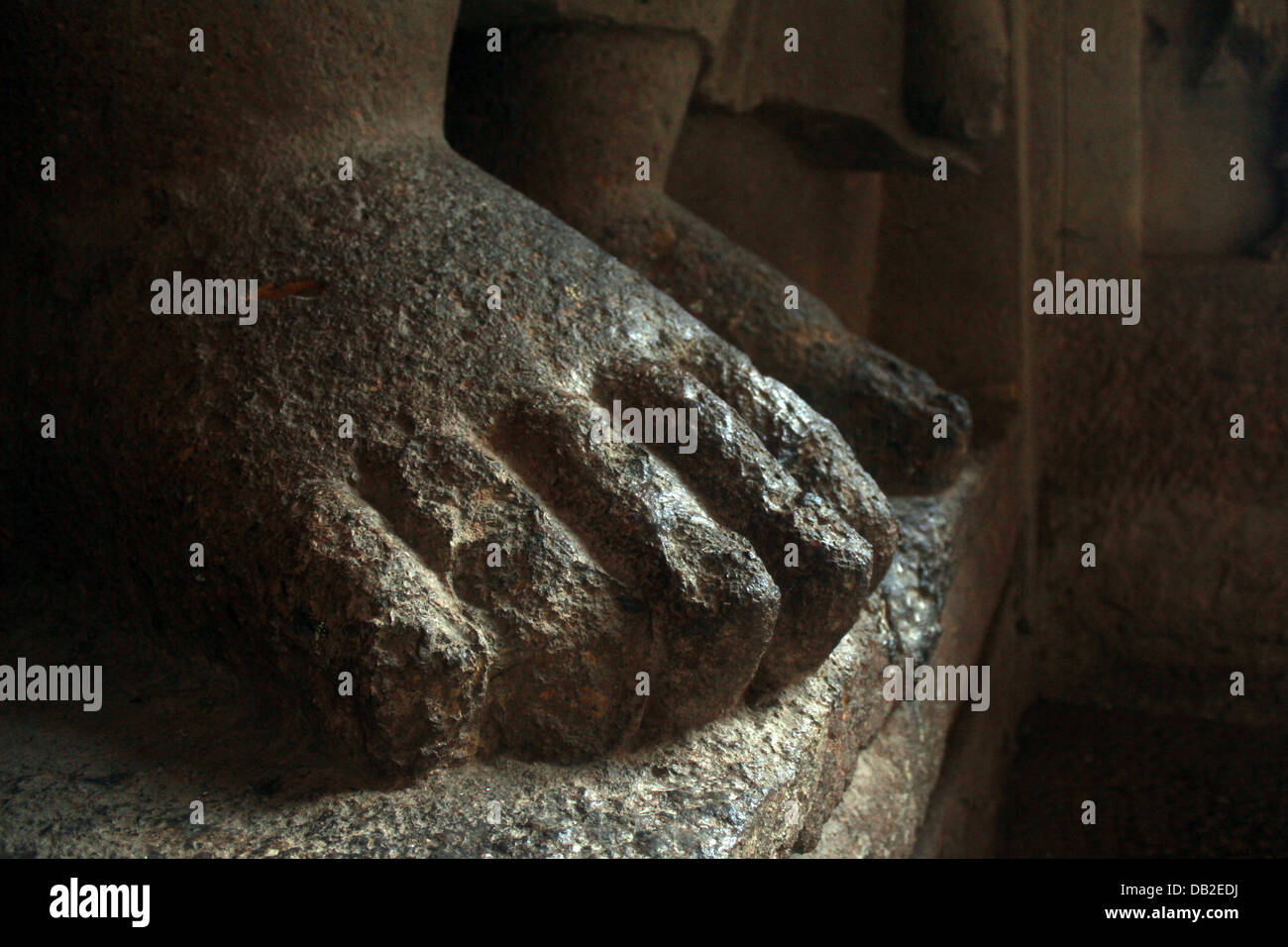 Gautama Buddha Füße, Kanheri Höhlen, Sanjay Gandhi National Park Stockfoto