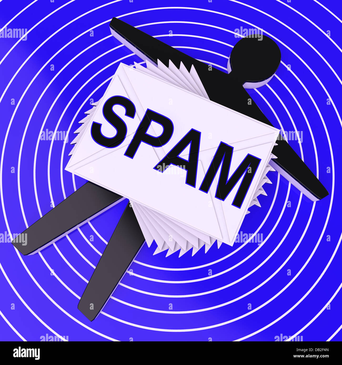 Spam-Target zeigt unerwünschte E-Mail Posteingang Stockfoto