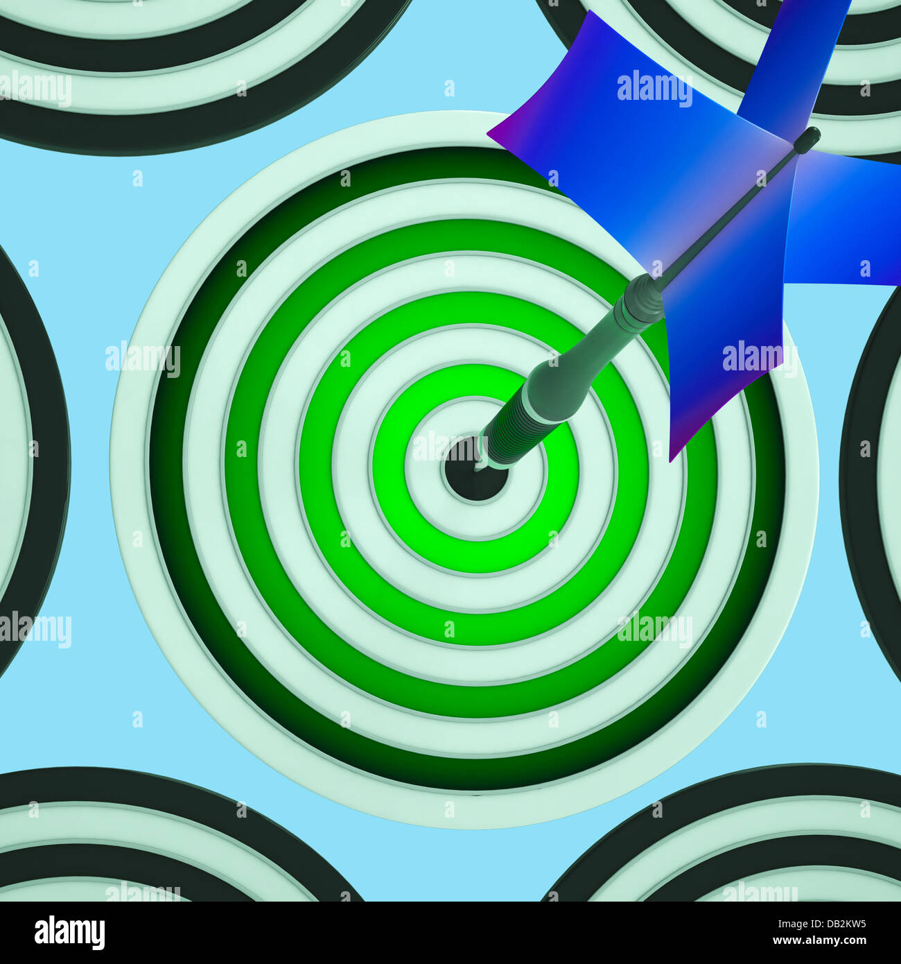 Ziel zeigt Triumph, Schuss und Leistung zu gewinnen Stockfoto