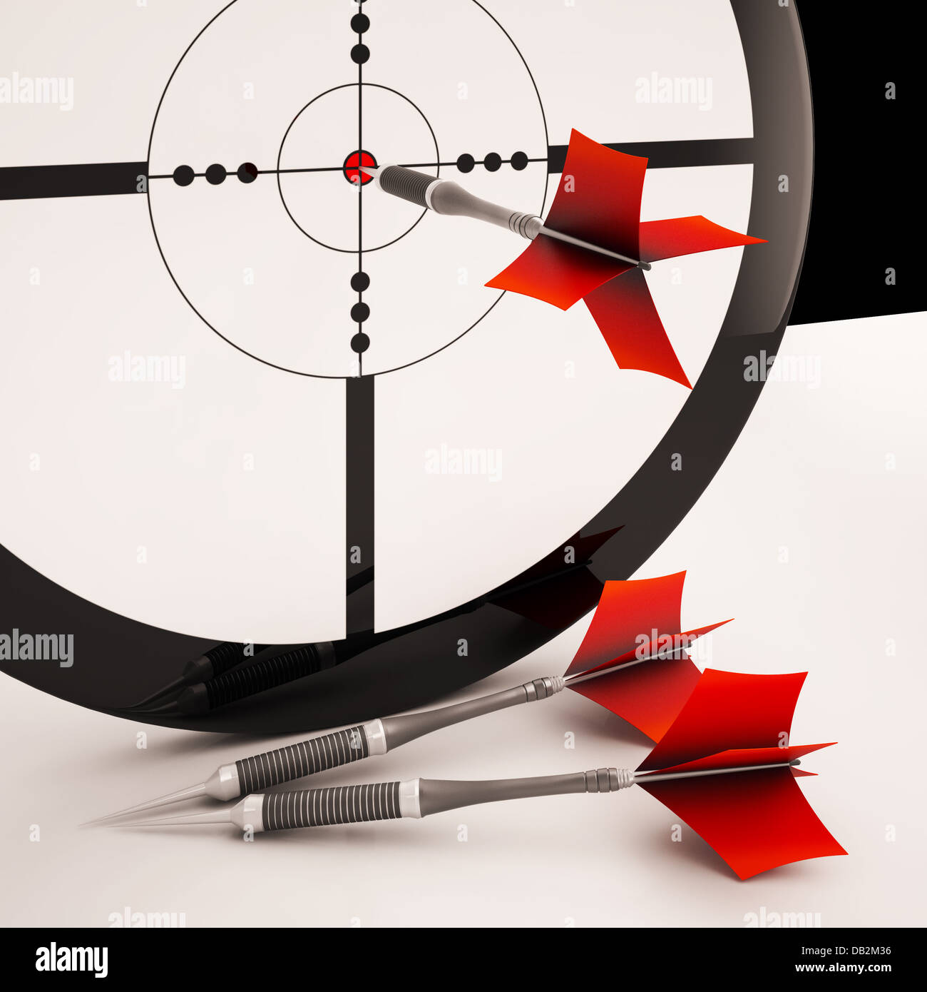 Dart Ziel bedeutet konzentriert erfolgreiche Ziel Stockfoto