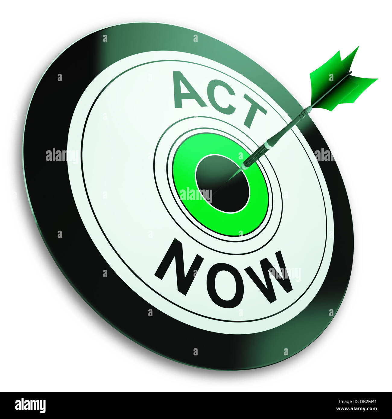 Handeln Sie jetzt zeigt Zeichen, Maßnahmen zu ergreifen Stockfoto