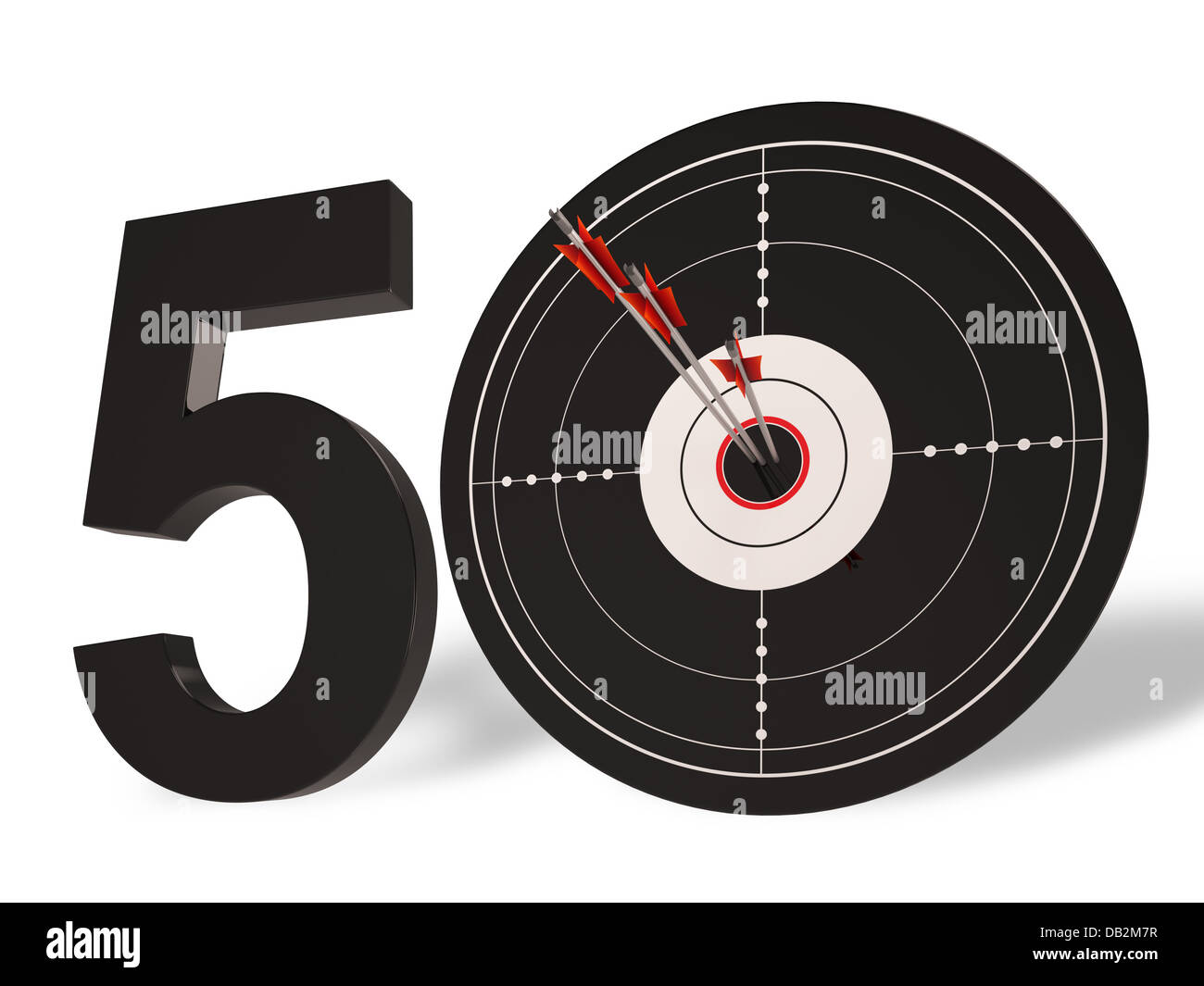 50 Ziel zeigt goldenes Jubiläum 50 Jahre Stockfoto